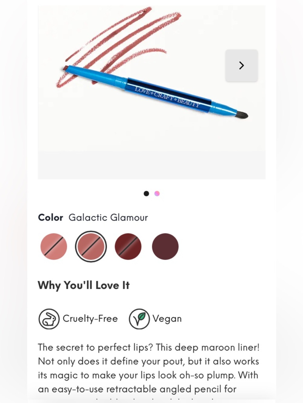 LOVE+CRAFT+BEAUTY Lip Liner with built in lip brush in 3 AVAILABLE SHADES! NEW!